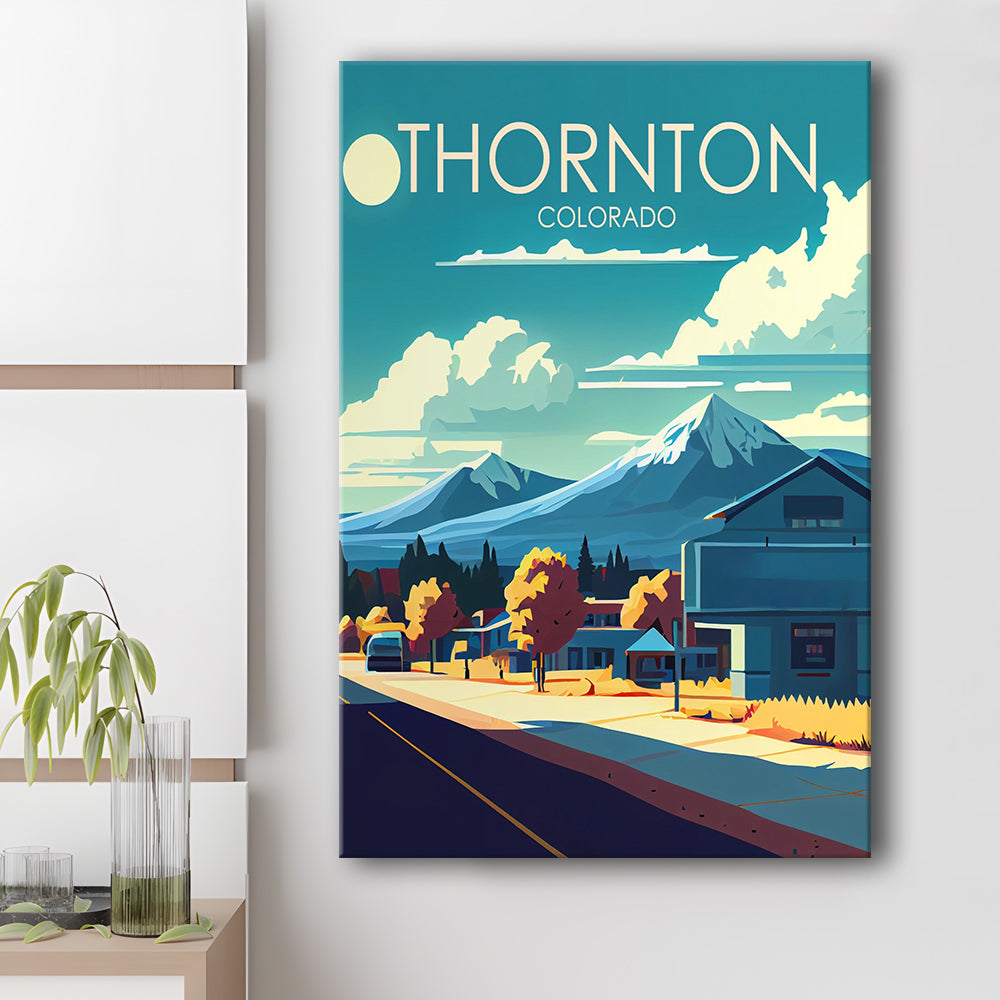 Thornton Colorado Retro Art Print, Thornton City Wall Art, Canvas Print, Painting Canvas, Living Room Decor