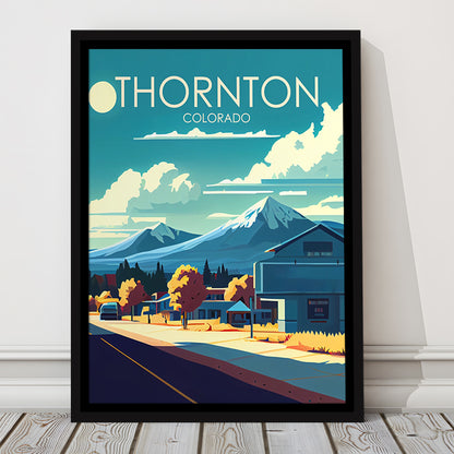 Thornton Colorado Retro Art Print, Thornton City Wall Art, Floating Framed Canvas Print, Framed Picture, Painting Canvas