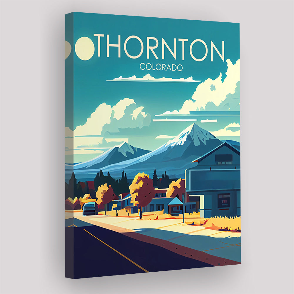 Thornton Colorado Retro Art Print, Thornton City Wall Art, Canvas Print, Painting Canvas, Living Room Decor