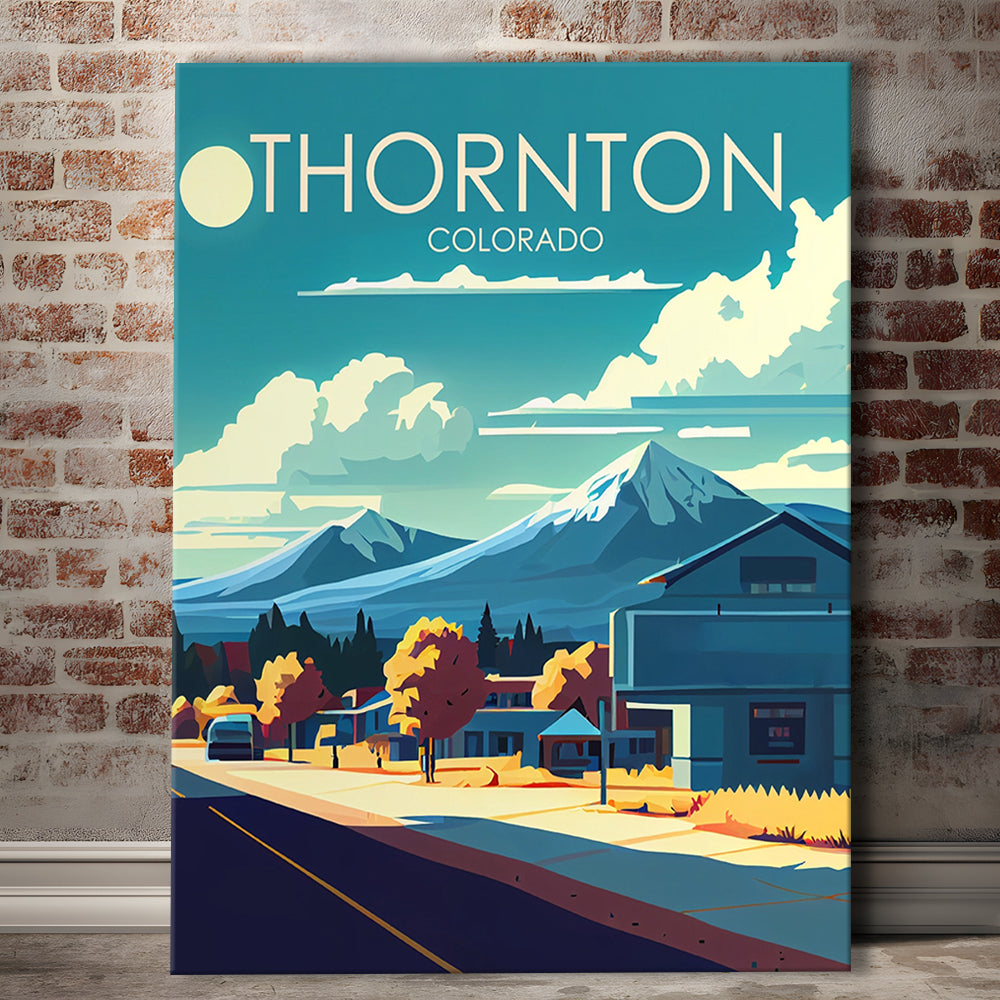 Thornton Colorado Retro Art Print, Thornton City Wall Art, Canvas Print, Painting Canvas, Living Room Decor