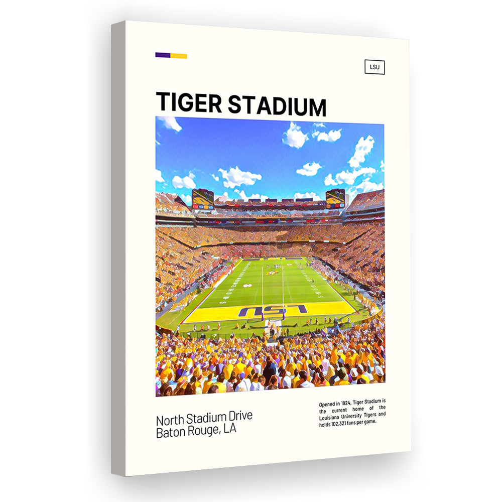 Tiger Stadium Print, LSU Tigers Football Stadium Canvas Art Art, Fan Gifts, Sport Art, Canvas Print Wall Art