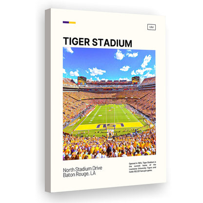 Tiger Stadium Print, LSU Tigers Football Stadium Canvas Art Art, Fan Gifts, Sport Art, Canvas Print Wall Art
