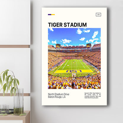 Tiger Stadium Print, LSU Tigers Football Stadium Canvas Art Art, Fan Gifts, Sport Art, Canvas Print Wall Art
