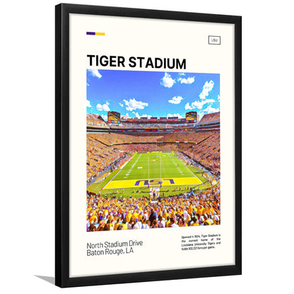 Tiger Stadium Print, LSU Tigers Football Stadium Art Art, Gifts for him, Sport Art, Framed Art Print Wall Decor