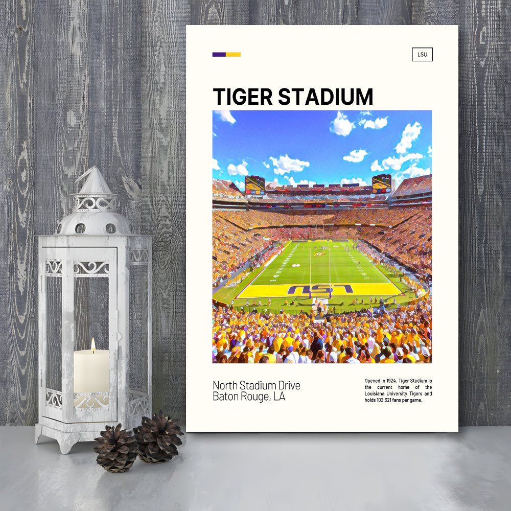 Tiger Stadium Print, LSU Tigers Football Stadium Canvas Art Art, Fan Gifts, Sport Art, Canvas Print Wall Art