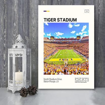 Tiger Stadium Print, LSU Tigers Football Stadium Canvas Art Art, Fan Gifts, Sport Art, Canvas Print Wall Art