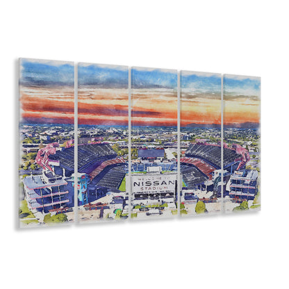 Titans Football Stadium, Nissan Painting Stadium Watercolor, Sport Art, Extra Large Canvas Print Wall Art