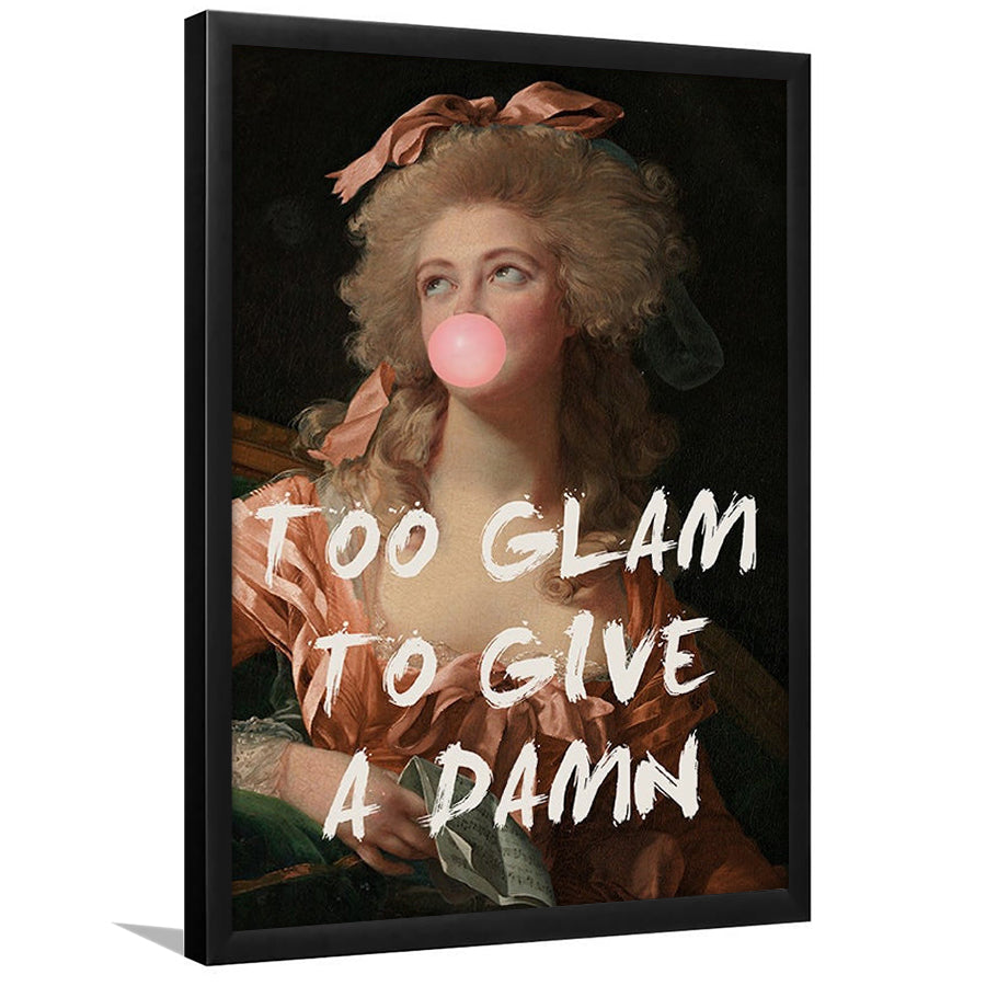 Too Glam Quote Print Feminine Altered Art Orange Wall Wall Art Pink Decor, Framed Art Prints Wall Decor