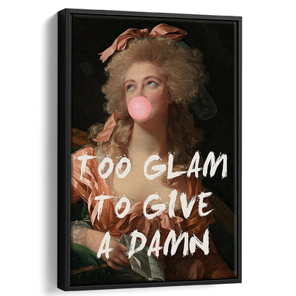 Too Glam Quote Print Feminine Altered Art Orange Wall Wall Art Pink Decor, Framed Canvas Prints Wall Art