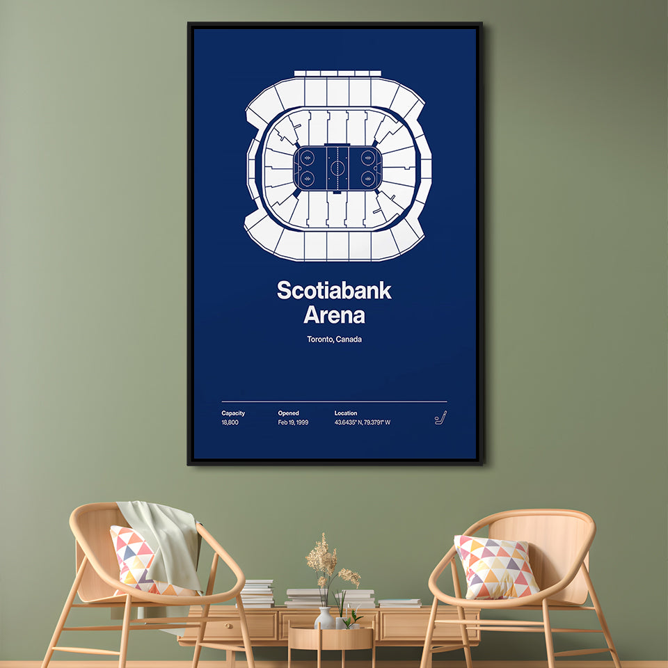 Toronto Maple Leafs Stadium Print, Scotiabank Arena Print, Man Cave Gift, Floating Framed Canvas Print Wall Art