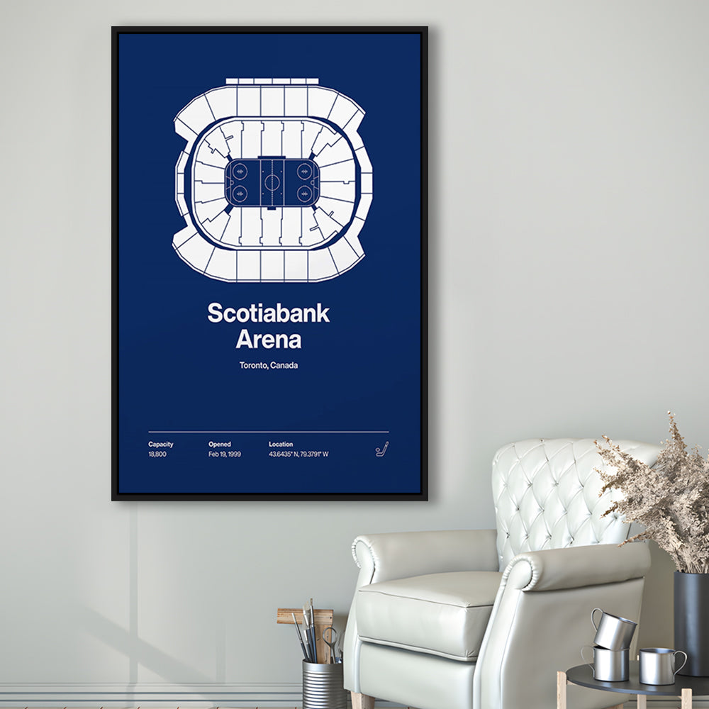 Toronto Maple Leafs Stadium Print, Scotiabank Arena Print, Man Cave Gift, Floating Framed Canvas Print Wall Art