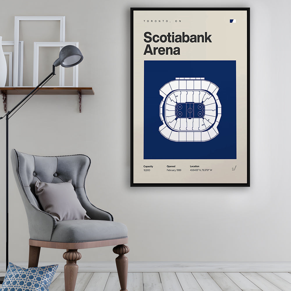 Toronto Maple Leafs Stadium Print, Scotiabank Arena Stadium Print, Man Cave Gift, Floating Framed Canvas Print Wall Art