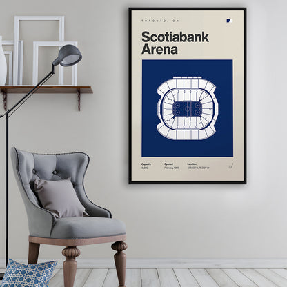 Toronto Maple Leafs Stadium Print, Scotiabank Arena Stadium Print, Man Cave Gift, Floating Framed Canvas Print Wall Art