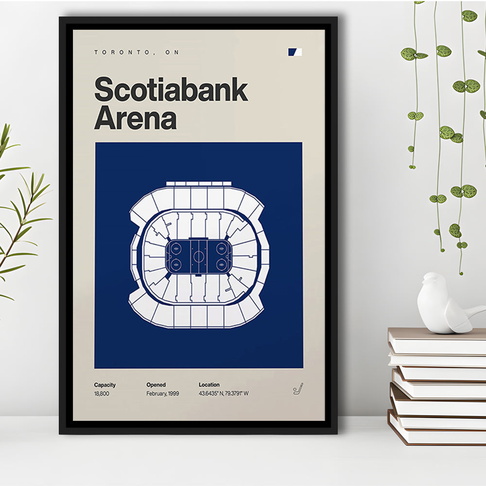 Toronto Maple Leafs Stadium Print, Scotiabank Arena Stadium Print, Man Cave Gift, Floating Framed Canvas Print Wall Art