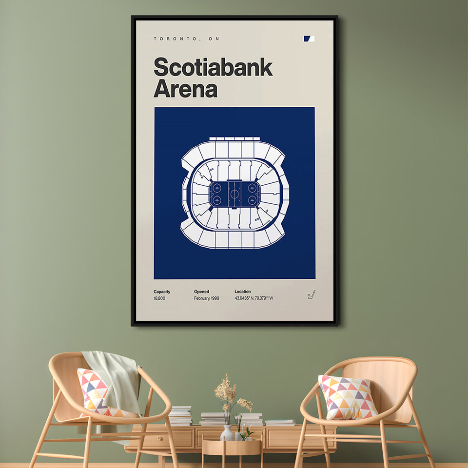 Toronto Maple Leafs Stadium Print, Scotiabank Arena Stadium Print, Man Cave Gift, Floating Framed Canvas Print Wall Art