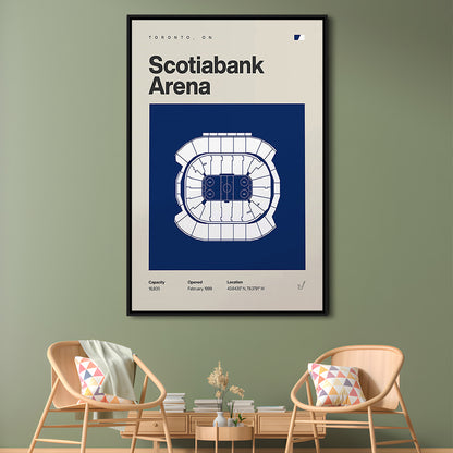 Toronto Maple Leafs Stadium Print, Scotiabank Arena Stadium Print, Man Cave Gift, Floating Framed Canvas Print Wall Art
