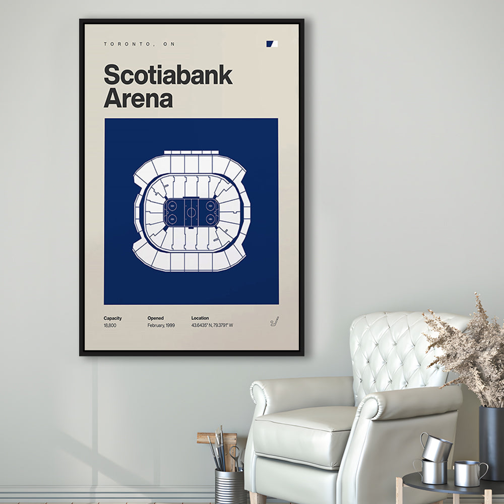 Toronto Maple Leafs Stadium Print, Scotiabank Arena Stadium Print, Man Cave Gift, Floating Framed Canvas Print Wall Art