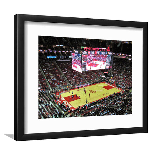 Toyota Center Arena, Stadium Canvas, Sport Art, Gift for him, White Border Framed Art Print Wall Decor