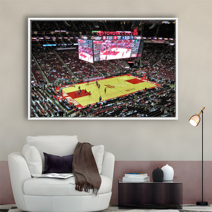 Toyota Center Arena, Stadium Canvas, Sport Art, Framed Canvas Print Wall Art, Floating Frame
