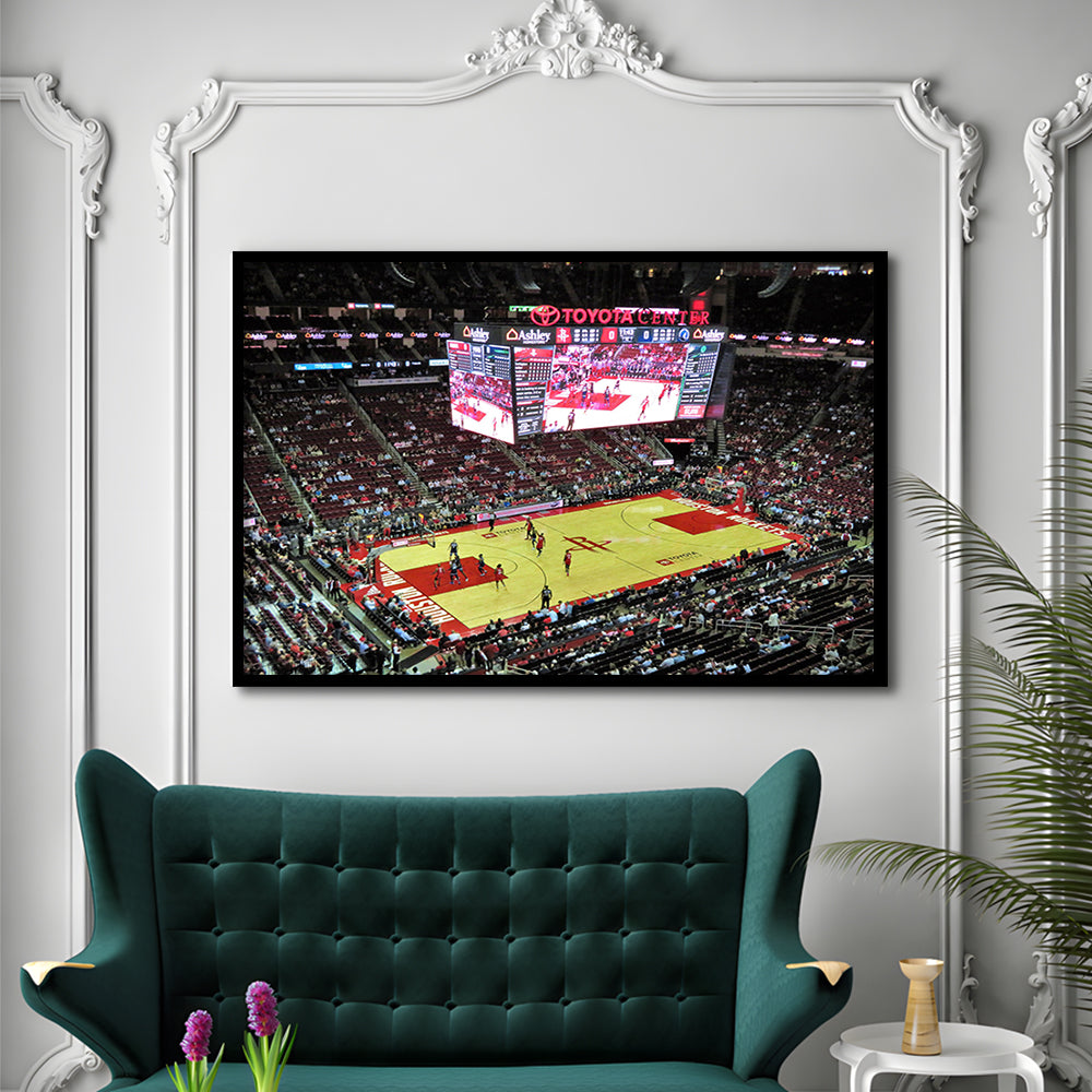 Toyota Center Arena, Stadium Canvas, Sport Art, Gift for him, Framed Art Print Wall Decor, Picture Framed