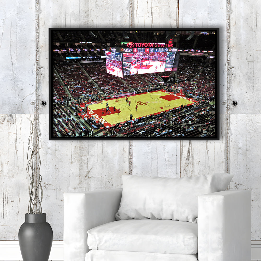 Toyota Center Arena, Stadium Canvas, Sport Art, Framed Canvas Print Wall Art, Floating Frame