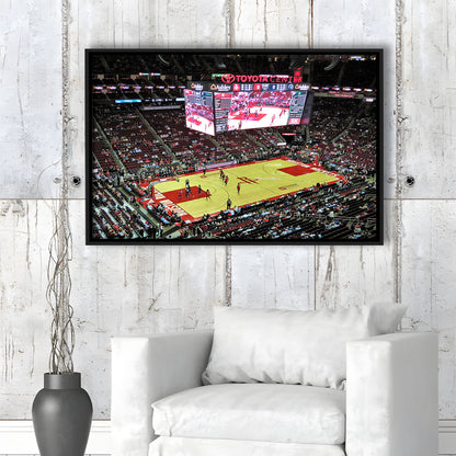 Toyota Center Arena, Stadium Canvas, Sport Art, Framed Canvas Print Wall Art, Floating Frame