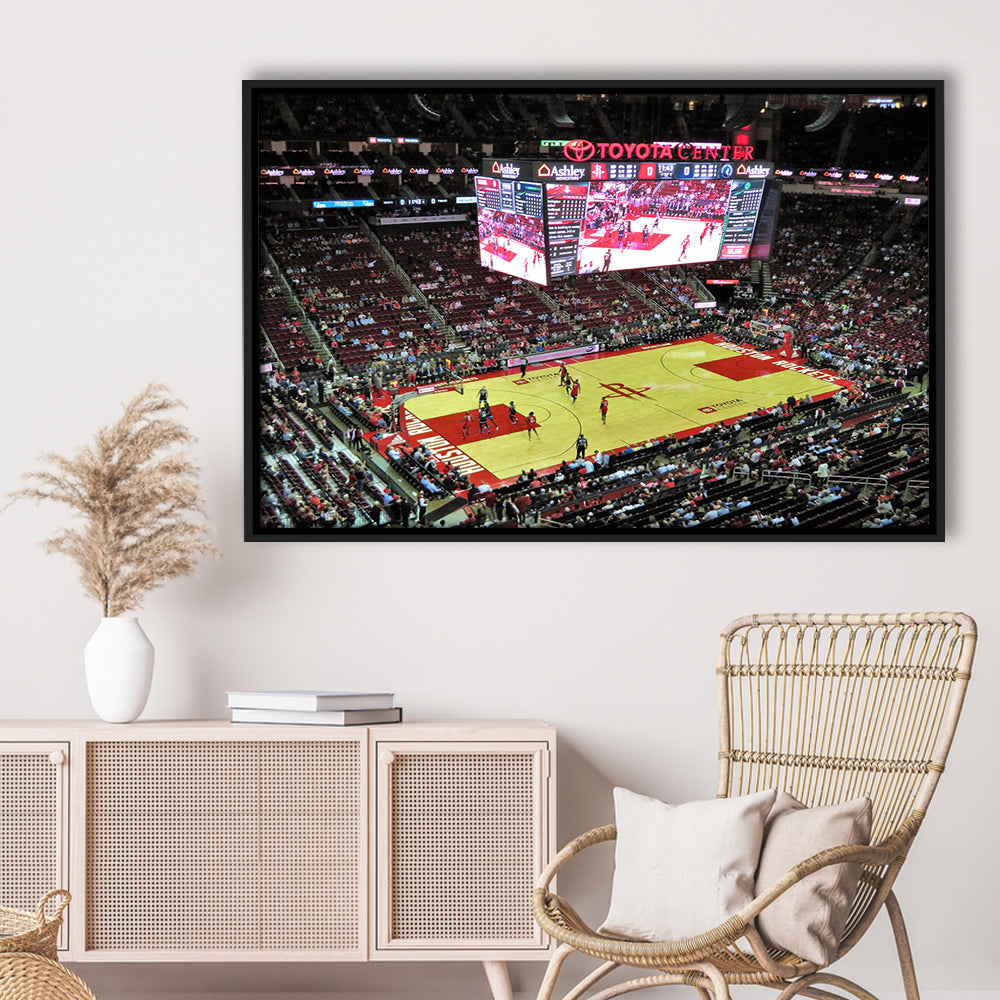 Toyota Center Arena, Stadium Canvas, Sport Art, Framed Canvas Print Wall Art, Floating Frame
