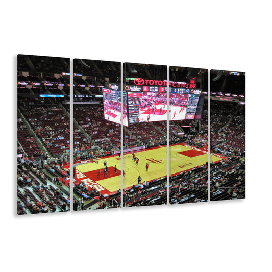 Toyota Center Arena, Stadium Canvas, Sport Art, 5 Panel B, Extra Large Canvas, Canvas Print Wall Art