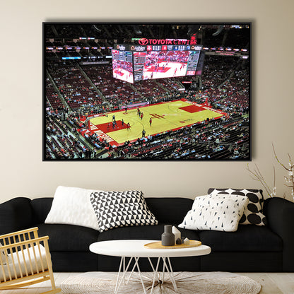 Toyota Center Arena, Stadium Canvas, Sport Art, Framed Canvas Print Wall Art, Floating Frame