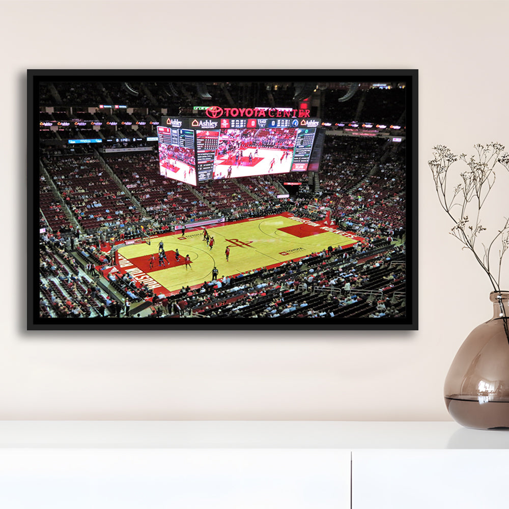 Toyota Center Arena, Stadium Canvas, Sport Art, Framed Canvas Print Wall Art, Floating Frame