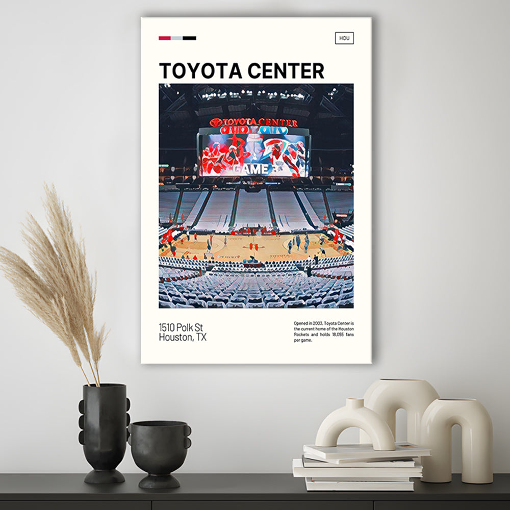 Toyota Center Print, Houston Rockets Stadium Canvas Art, Fan Gifts, Sport Art, Canvas Print Wall Art