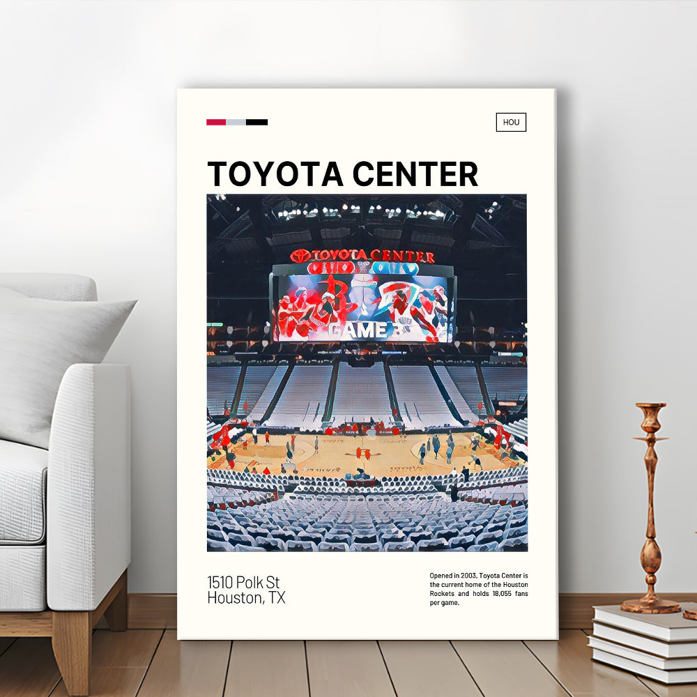 Toyota Center Print, Houston Rockets Stadium Canvas Art, Fan Gifts, Sport Art, Canvas Print Wall Art