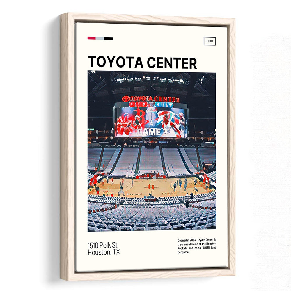 Toyota Center Print, Houston Rockets Stadium Canvas Art, Man Cave Gift, Floating Framed Canvas Print Wall Art