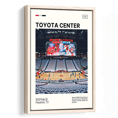 Toyota Center Print, Houston Rockets Stadium Canvas Art, Man Cave Gift, Floating Framed Canvas Print Wall Art