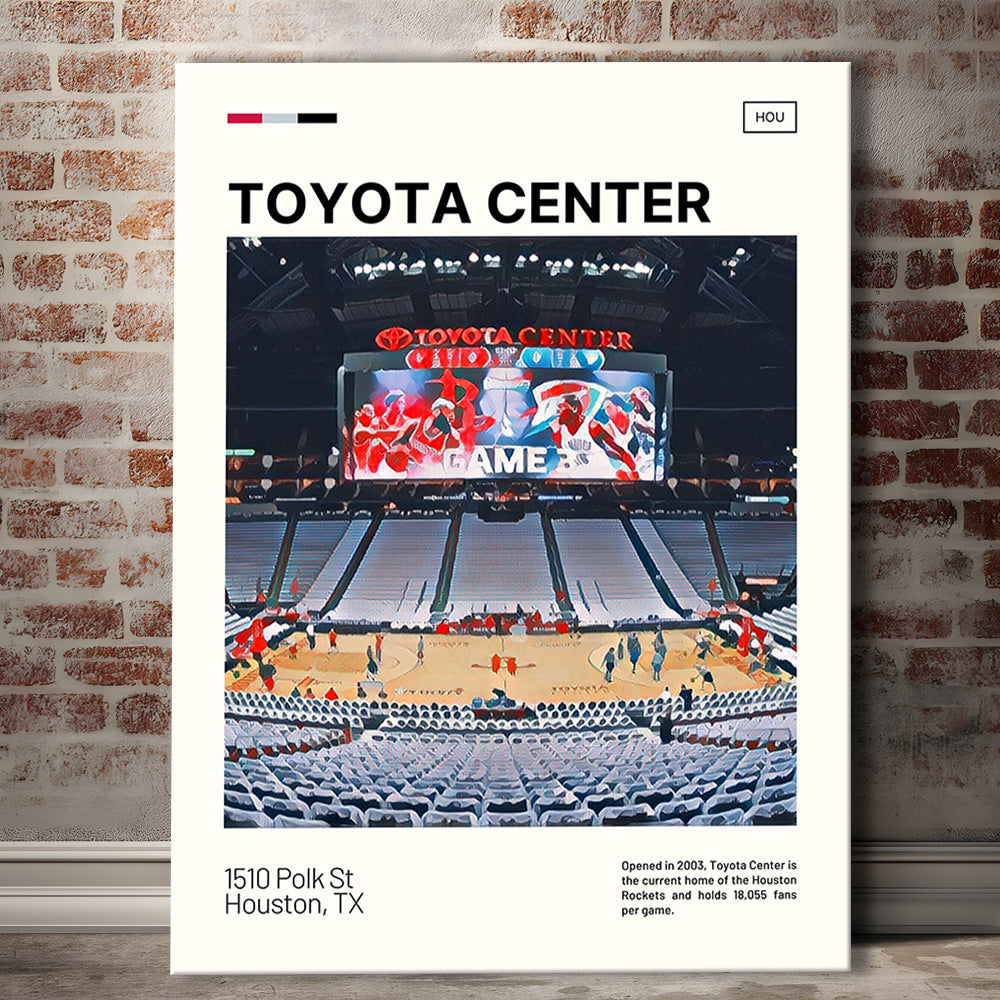 Toyota Center Print, Houston Rockets Stadium Canvas Art, Fan Gifts, Sport Art, Canvas Print Wall Art