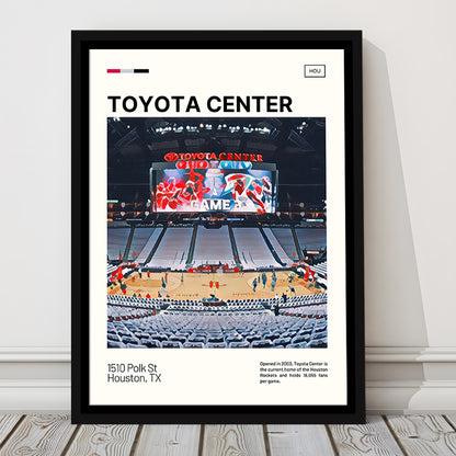 Toyota Center Print, Houston Rockets Stadium Canvas Art, Man Cave Gift, Floating Framed Canvas Print Wall Art
