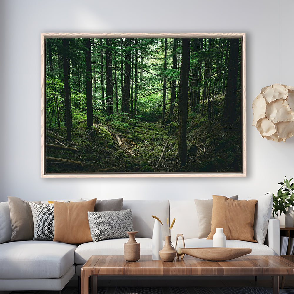 Tree Canvas Print Forest Wall Decor Large Tree Art, Framed Canvas Print Wall Art, Floating Frame