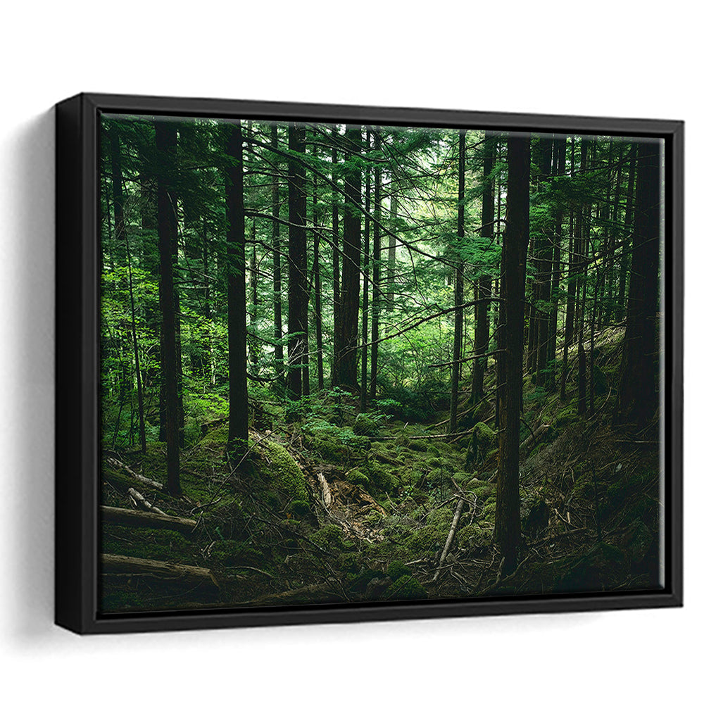 Tree Canvas Print Forest Wall Decor Large Tree Art, Framed Canvas Print Wall Art, Floating Frame