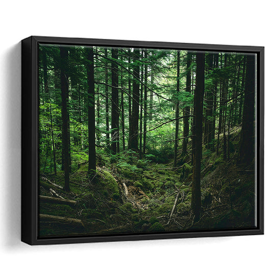 Tree Canvas Print Forest Wall Decor Large Tree Art, Framed Canvas Print Wall Art, Floating Frame