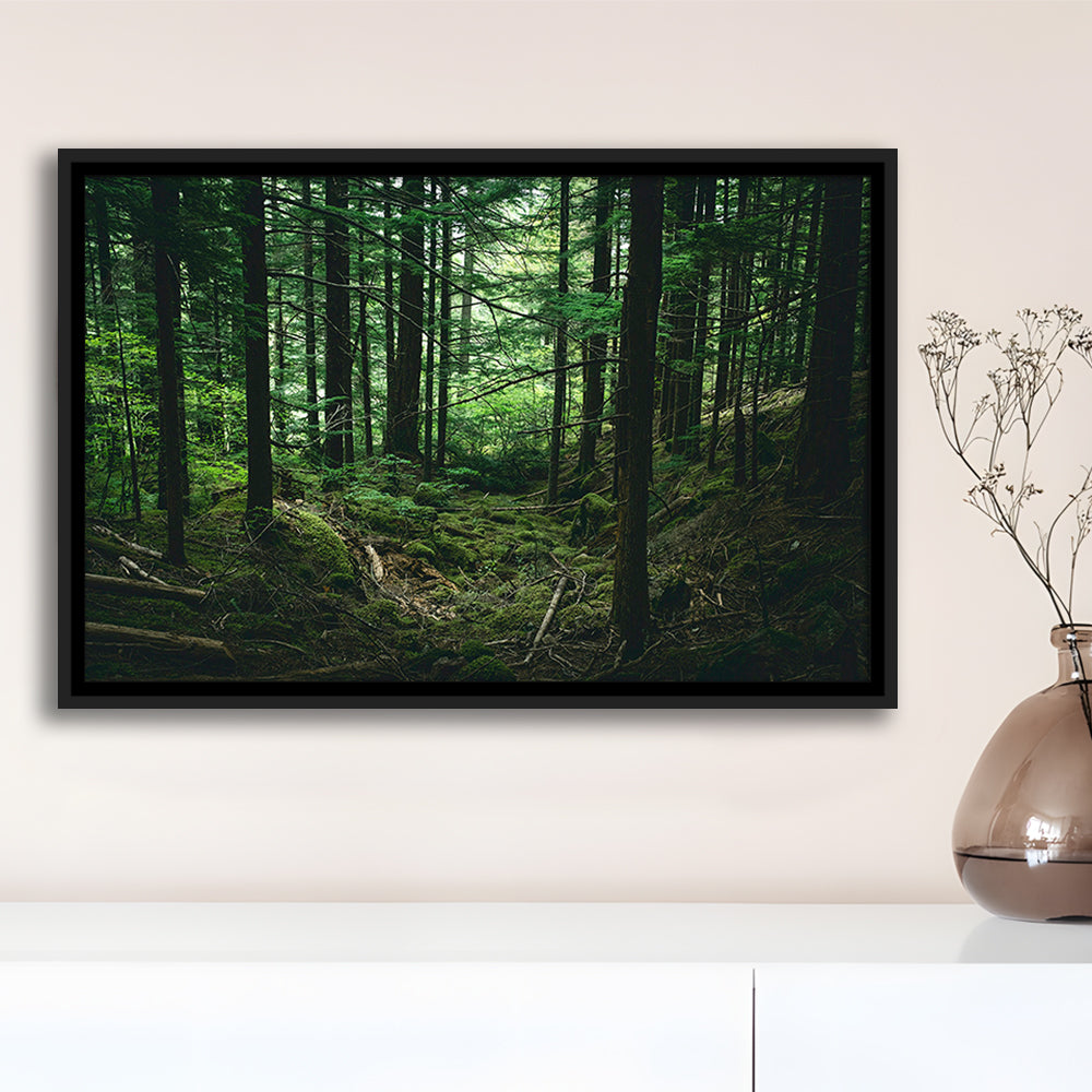 Tree Canvas Print Forest Wall Decor Large Tree Art, Framed Canvas Print Wall Art, Floating Frame