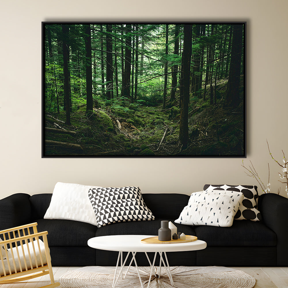Tree Canvas Print Forest Wall Decor Large Tree Art, Framed Canvas Print Wall Art, Floating Frame
