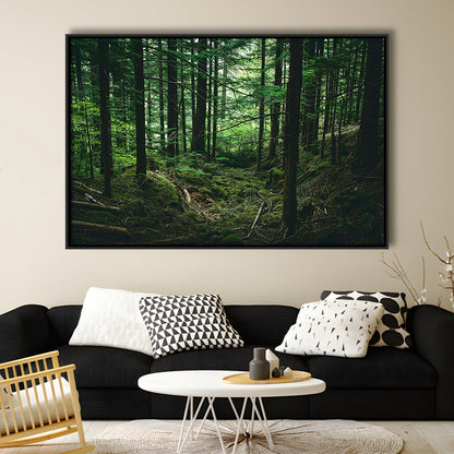 Tree Canvas Print Forest Wall Decor Large Tree Art, Framed Canvas Print Wall Art, Floating Frame