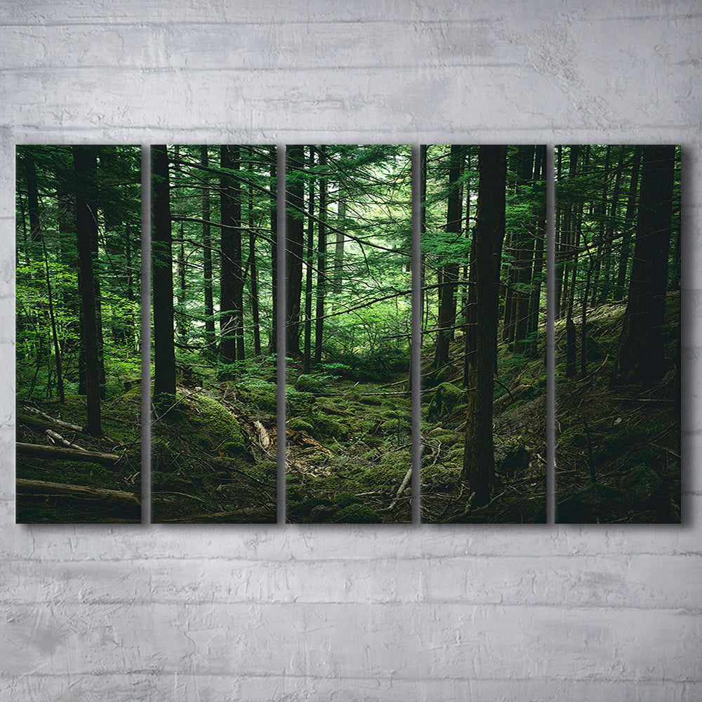 Tree canvas print Forest wall decor Large tree art, 5 Panel B Canvas Print Wall Art, Extra Large Canvas