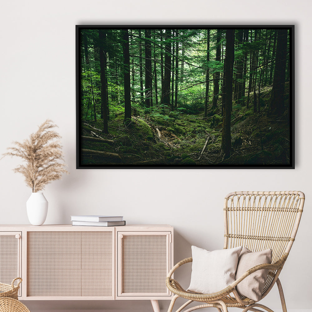 Tree Canvas Print Forest Wall Decor Large Tree Art, Framed Canvas Print Wall Art, Floating Frame