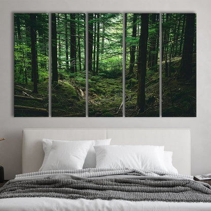 Tree canvas print Forest wall decor Large tree art, 5 Panel B Canvas Print Wall Art, Extra Large Canvas