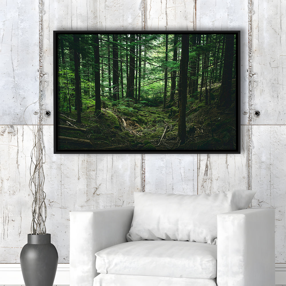 Tree Canvas Print Forest Wall Decor Large Tree Art, Framed Canvas Print Wall Art, Floating Frame