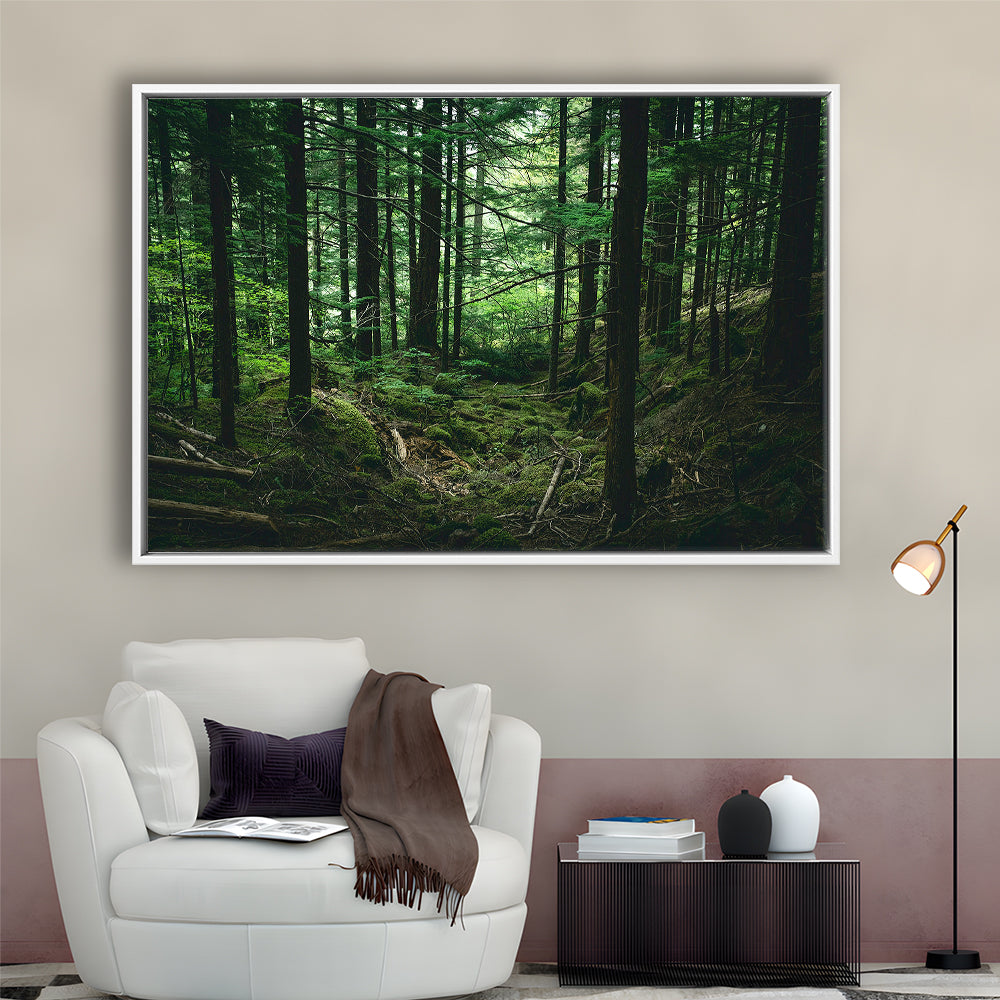 Tree Canvas Print Forest Wall Decor Large Tree Art, Framed Canvas Print Wall Art, Floating Frame