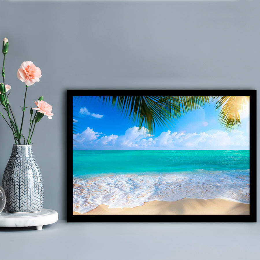 Tropical Island Beach, Large Art Prints, Ocean Extra Large Art, Art Beach Sea Wall Decor, Framed Art Print, Picture Framed