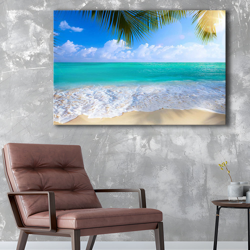 Tropical Island Beach, Large Canvas Print, Ocean Extra Large Art, Canvas Beach Sea Wall Decor, Cavas Print Wall Art Hom Decor