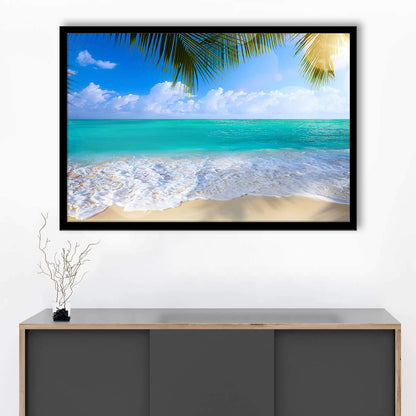 Tropical Island Beach, Large Art Prints, Ocean Extra Large Art, Art Beach Sea Wall Decor, Framed Art Print, Picture Framed